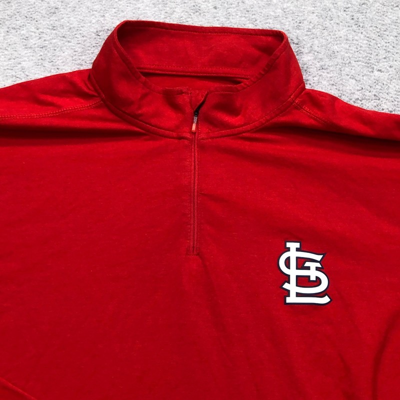 Under Armour Pullover Men's Extra Large Red St. Louis Cardinals Quarter Zip Logo gallery