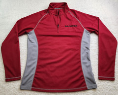 Landway 1/4 Zip Pullover L Red Gray Badgers UW Madison Active Dry Breathable