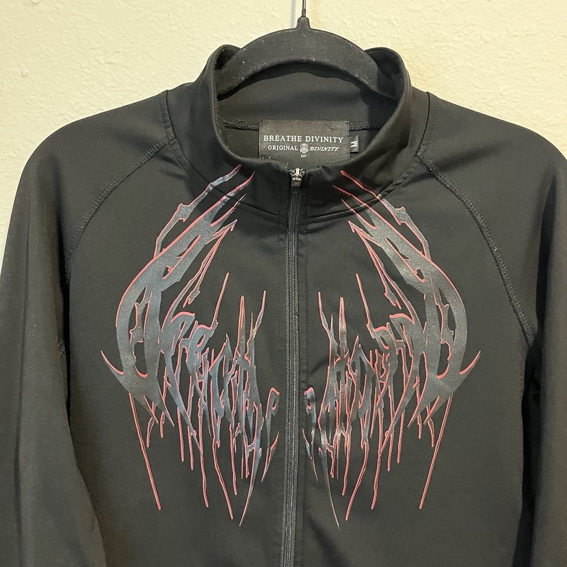 Breathe Divinity Long Sleeve Compression Men’s Full Zip Top Size Medium Black gallery