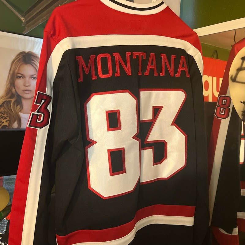 Supreme Scarface Hockey Jersey Medium Black Red White Box Logo gallery