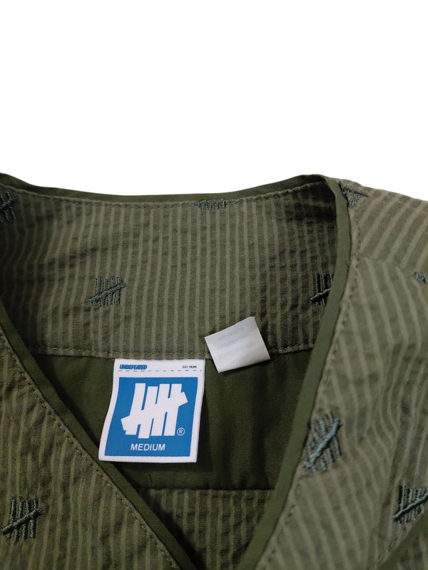 Undefeated Shirt Baseball Jersey UNDFT Embroidered Olive Green Mens Size Medium gallery