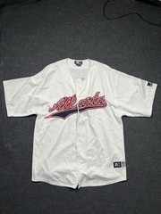 Atlanta Braves ZAM Sport Script Baseball Jersey Color White Sz XL