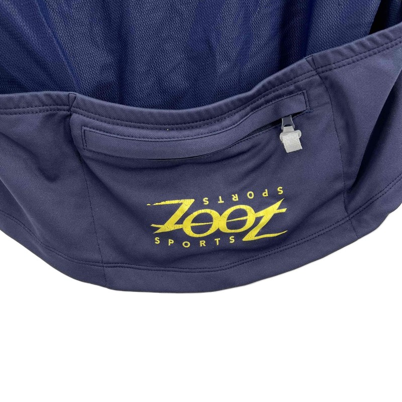 ZOOT Mens Navy Yellow Half Zip Sleeveless Athletic Triathlon Cycling Shirt Med gallery