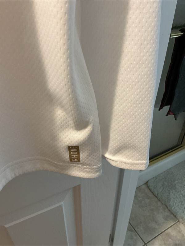 Rhone Pullover Men XXL White Commuter 1/4 Zip Performance Long Sleeve Golf EUC gallery