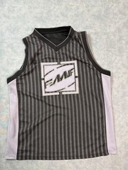 FMF Tank Top Mens Small Gray Stripe Mesh Motocross Jersey Athletic Racing