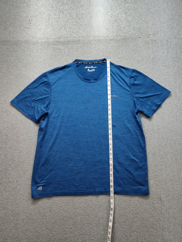 Eddie Bauer Men Athletic T Shirt L Blue Moisture Wicking Free Dry Performance gallery