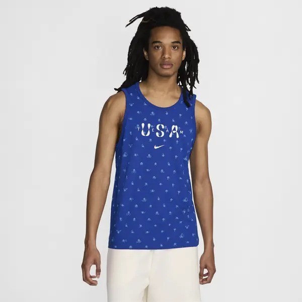 Nike USA Club Blue All Over Print Men's Tank Top Sz XL (FN0879-417) gallery