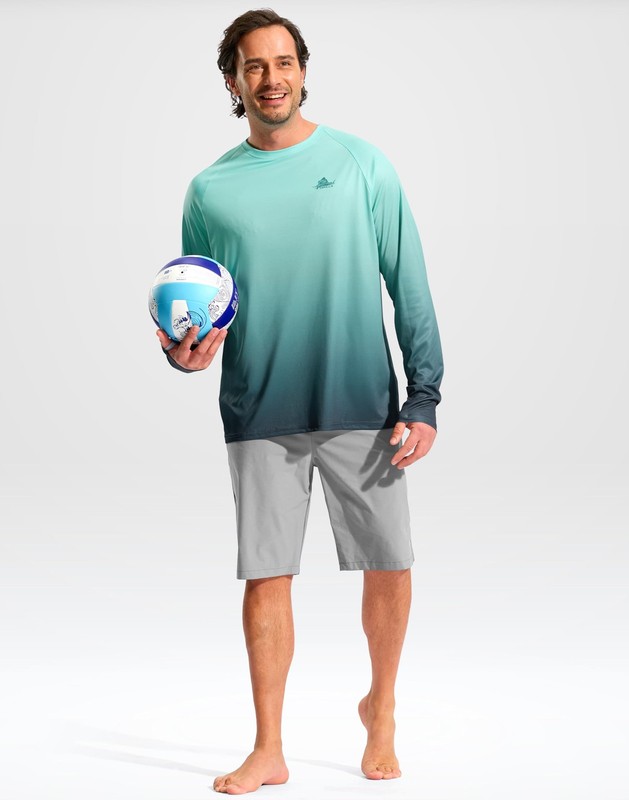 Men's Sun Protection Long Sleeve Shirts UPF 50+ Fishing Swim Shirts Lightweig... gallery