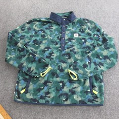 Passenger Pullover Mens XL Green Camo Fleece Snap Mock Neck Outdoor Hiking