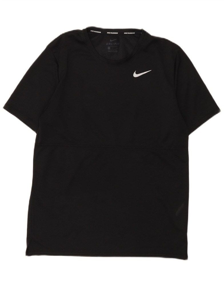 Nike Mens Dri Fit T-Shirt Top Small Black Polyester DK09
