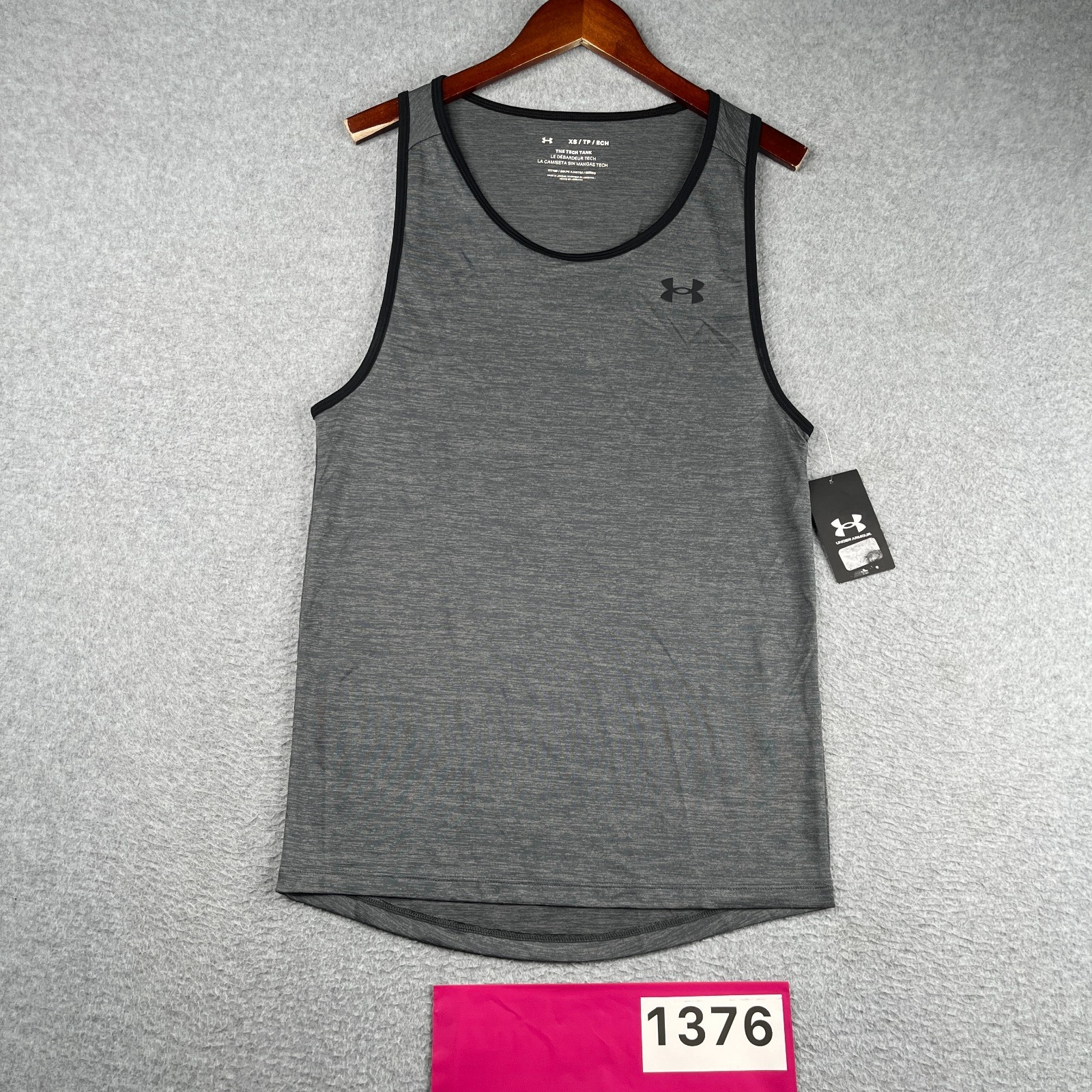 Under Armour Tech Tank Top Shirt Mens XS Gray Heather Black Lined New NWT gallery