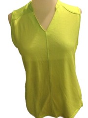Slazenger v neck shirt smal Tank Top Neon Green Polyester preowned EUC