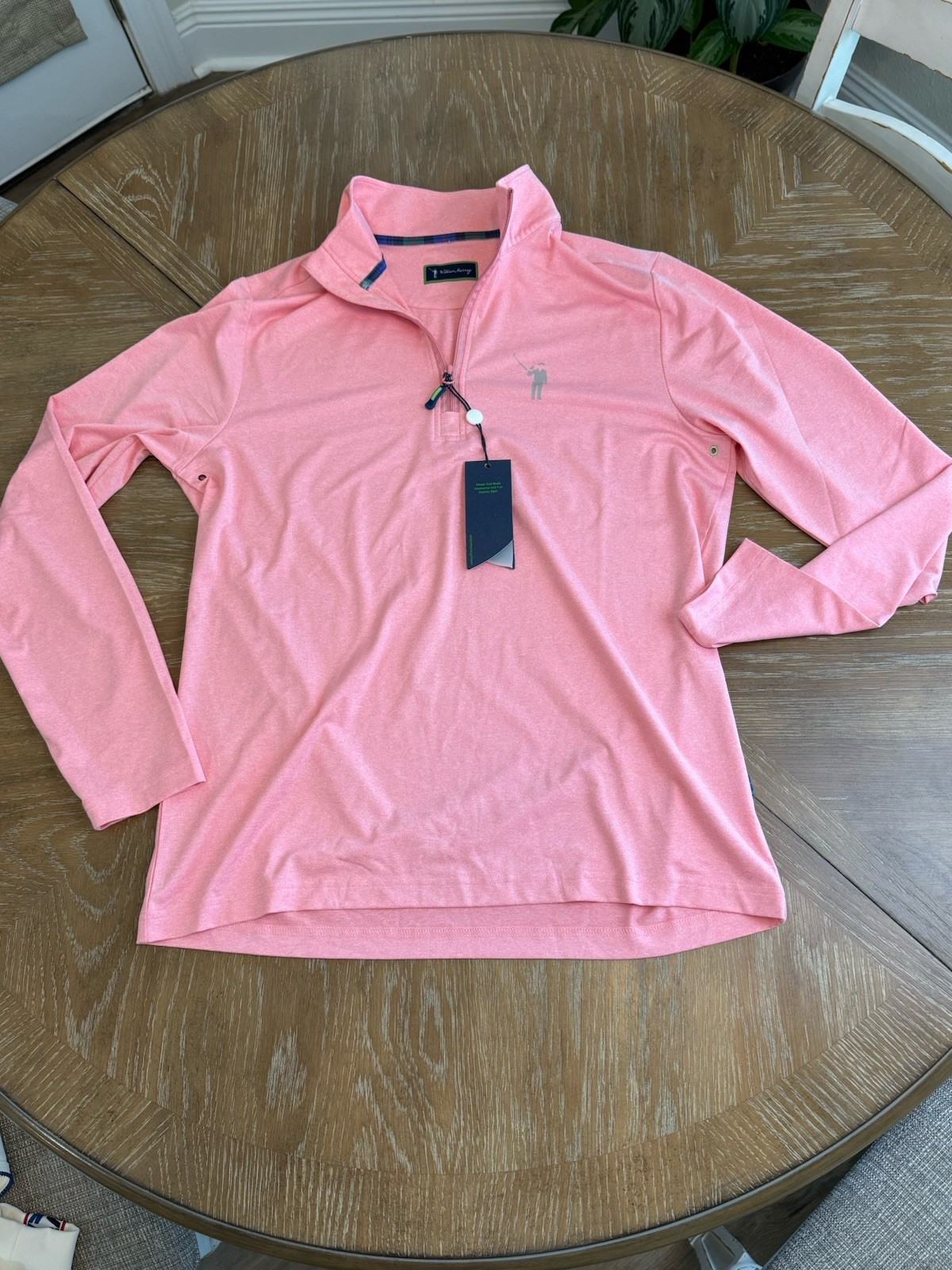 William Murray Chip Shot 1/4 Zip Pullover Pink Performance Golf gallery