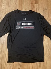 Under Armour HeatGear Loose Fit Black Long Sleeve Football Graphic Tee Men’s L