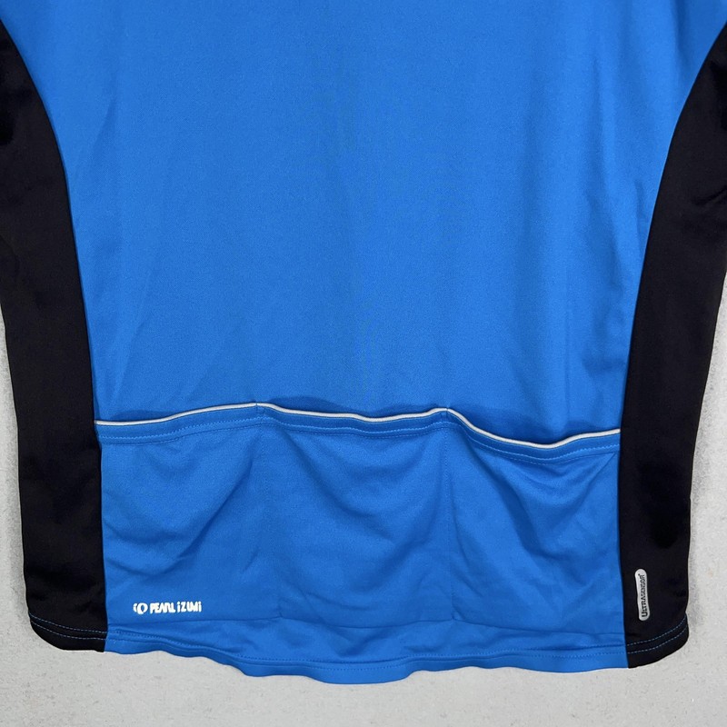 Pearl Izumi Cycling Jersey Mens Large Blue Black Short Sleeve Bike Shirt Pocket gallery