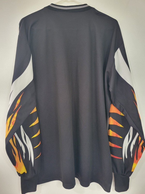 Sondico Padded Arm Black with Red Orange flame Jersey Shirt Men's XL gallery