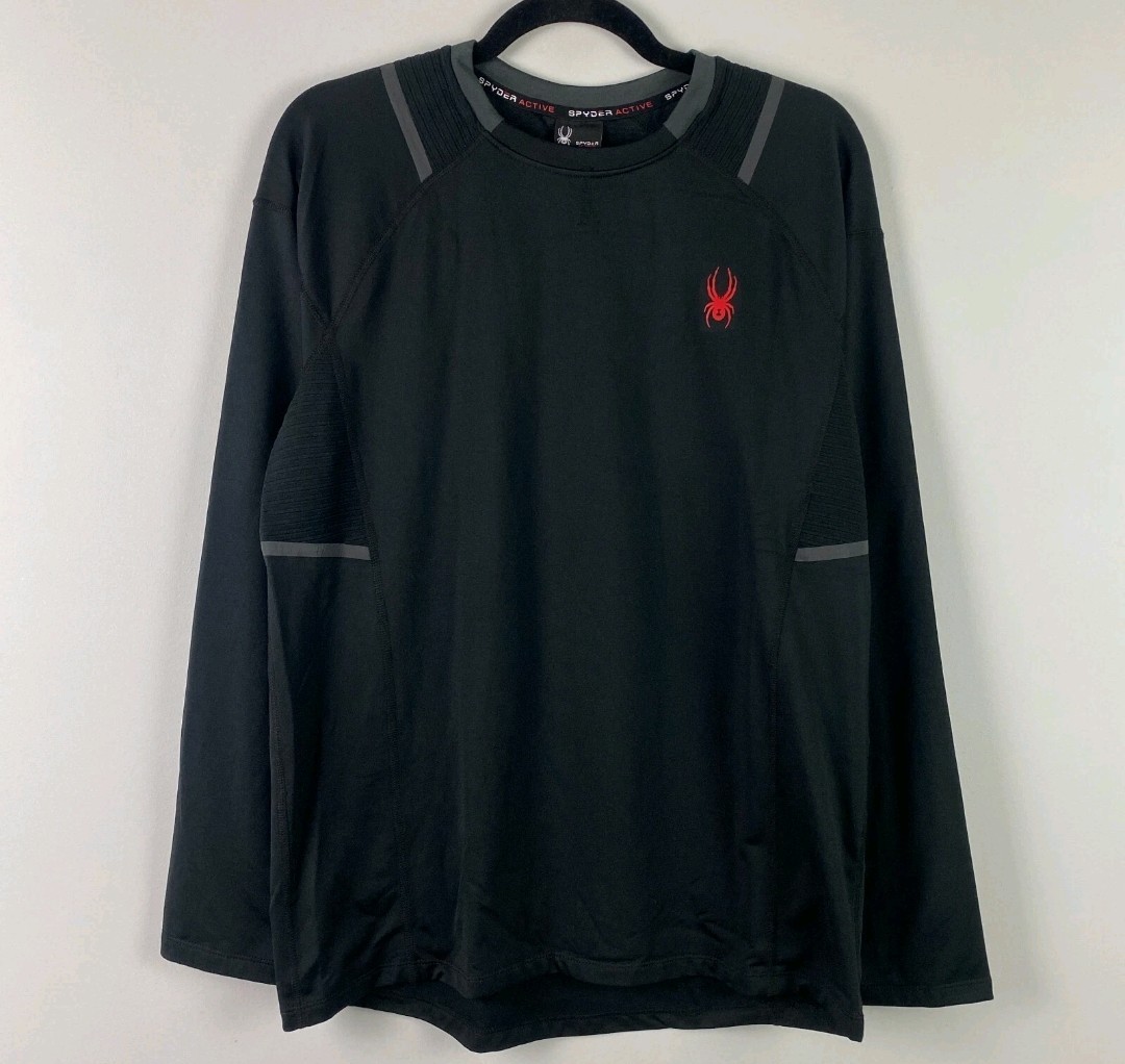 Spyder Mens Blazing Black Stretch Quick Dry Active Long Sleeve Shirt X-Large gallery