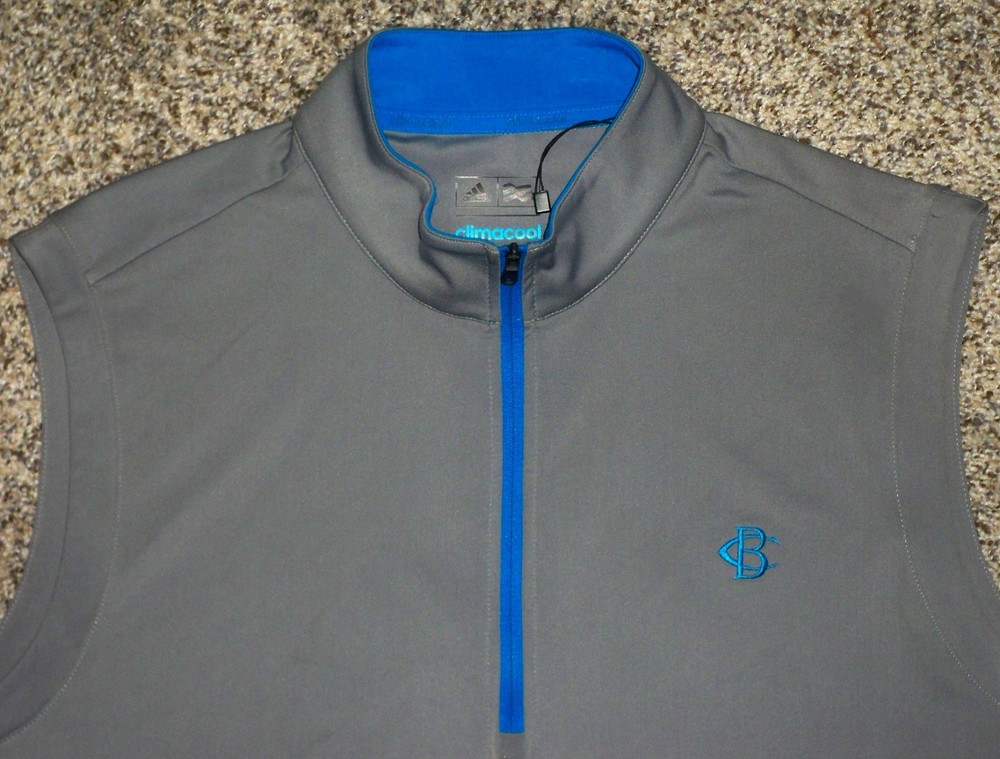 NWOT Men's ADIDAS GOLF ClimaCool 1/4 Zip Golf Vest M GRAY w/CANOE BROOK Golf