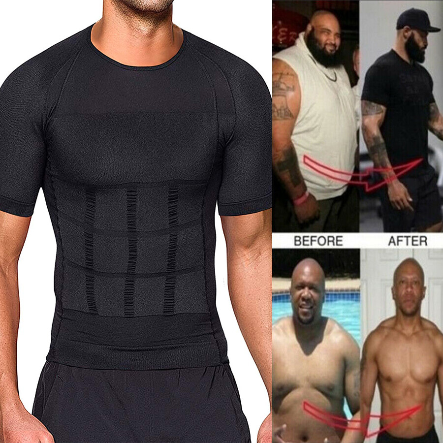 Men Slimming Body Shaper Posture Corrector Vest Abdomen Compression Shirts Tops gallery