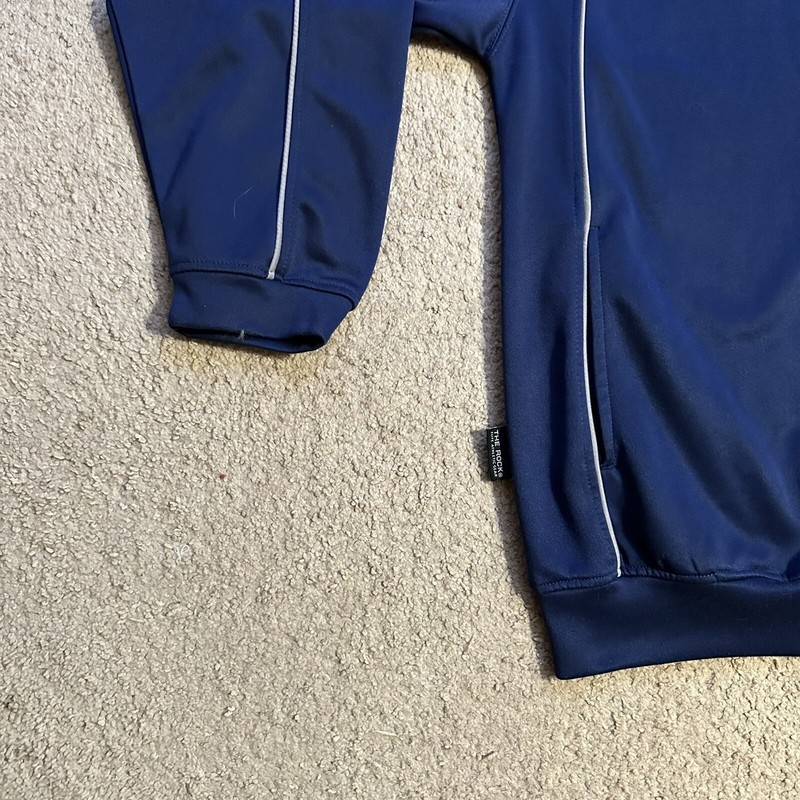 The Rock Sweater Men's XL Mock Neck 1/4 Zip Elite Athletic Gear Navy Blue Fleece gallery