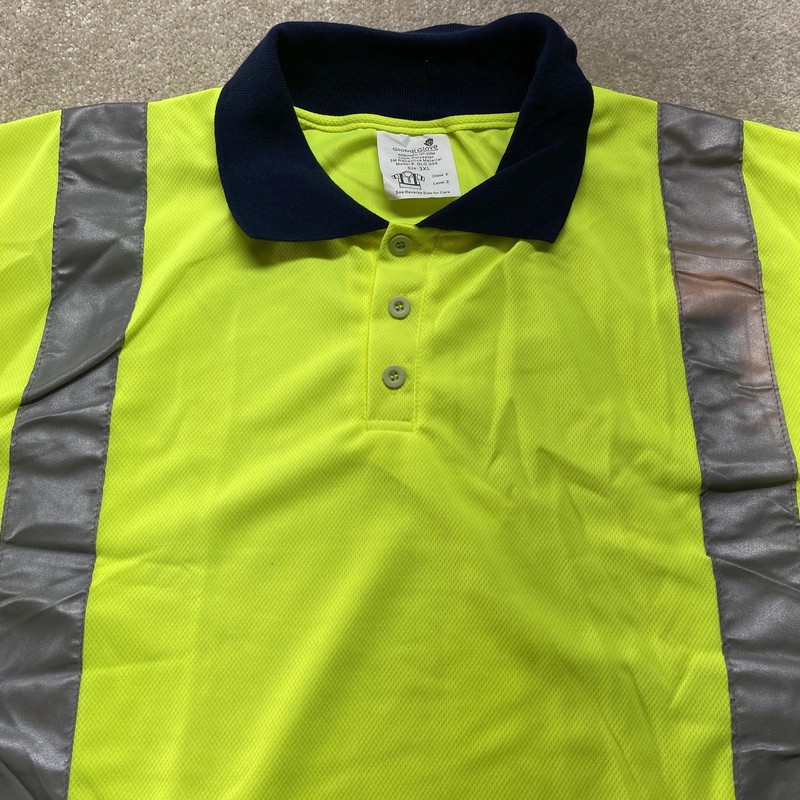 Global Glove Polo Shirt Mens 3XL High Visibility 3M Reflective Safety Work gallery