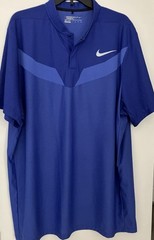 Nike Golf Dri Fit 1/4 2-Snap Standard Fit Pullover Mens Size XXL Blue Mock Neck