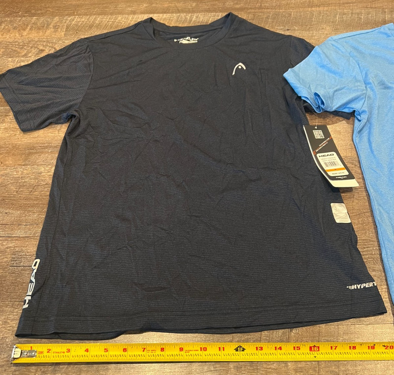 Head Reflective Running Shirts Hypertek Dri-Motion Mens M (X2) Blue gallery