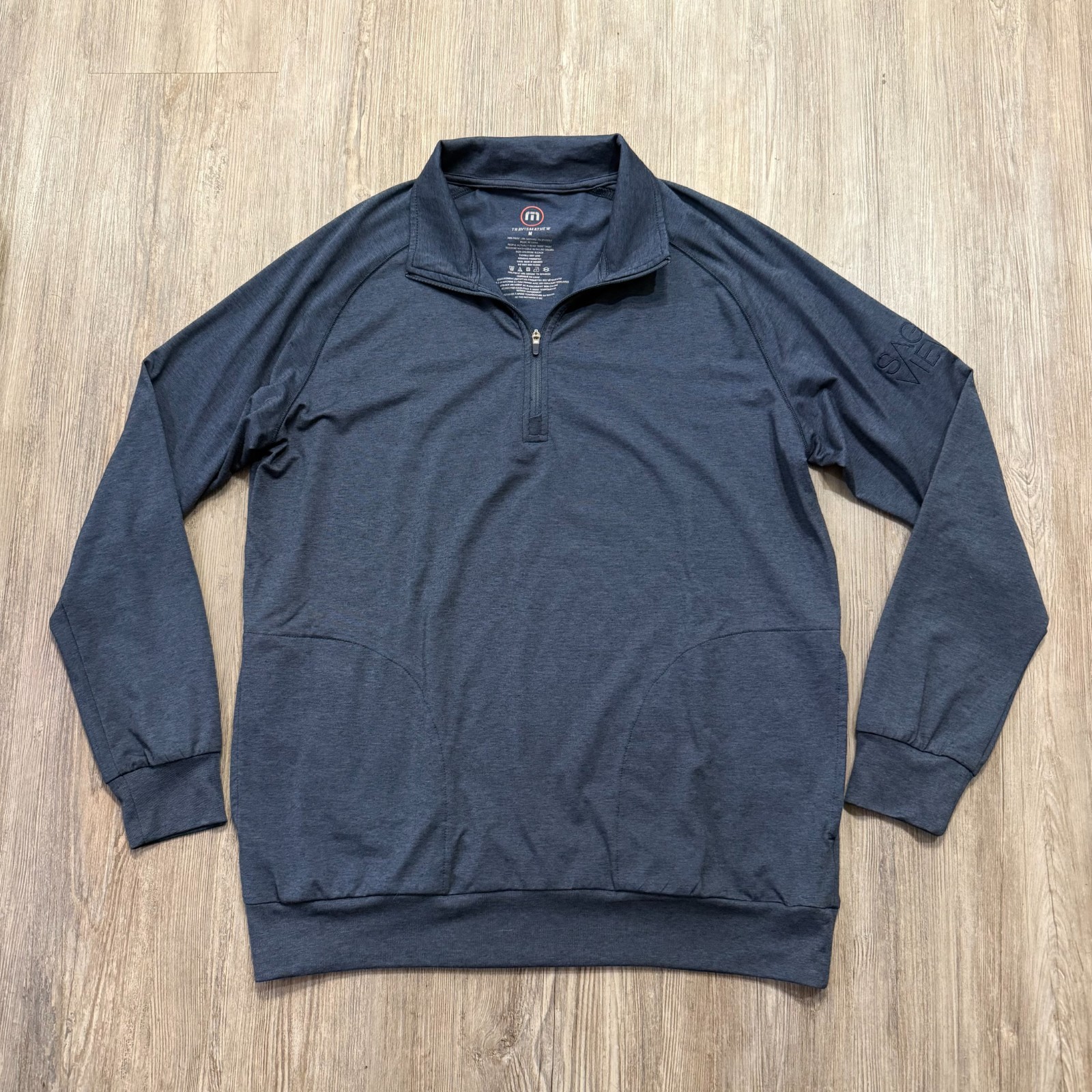 Travis Mathew Mens Medium 1/4 Zip Performance Pullover Navy gallery