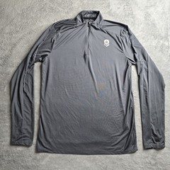 Zero Foxtrot 1/4 Zip Shirt Mens Small Gray Long Sleeve Performance Stretch