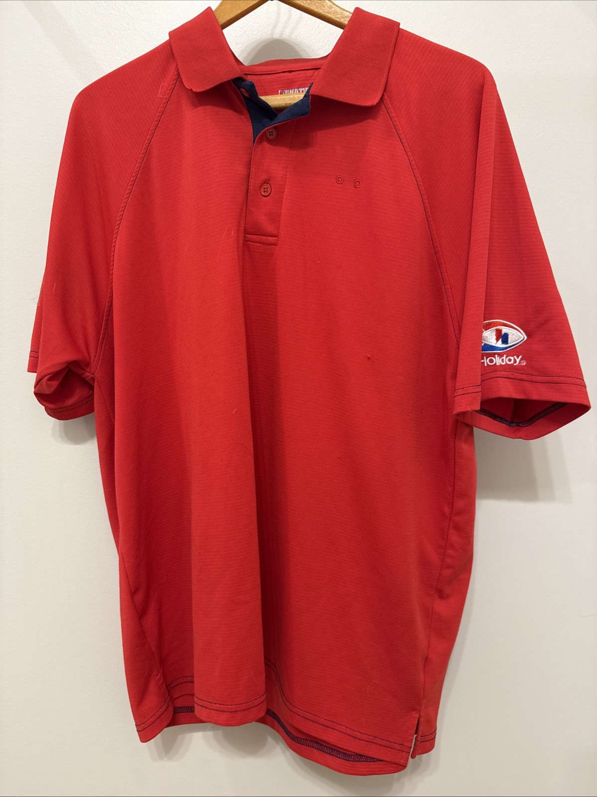 Holiday Gas Station Red Mens Large Short Sleeve Button Shirt Dri-fit gallery