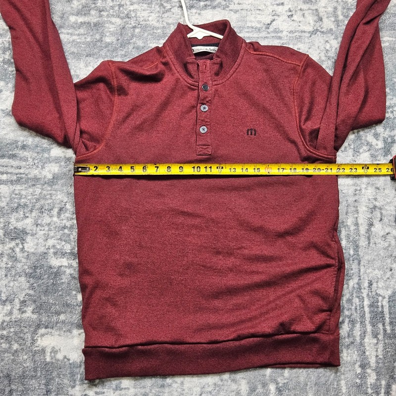 Travis Mathew Pullover Mens Large Maroon Quarter Zip Stretch Pockets Sweater gallery