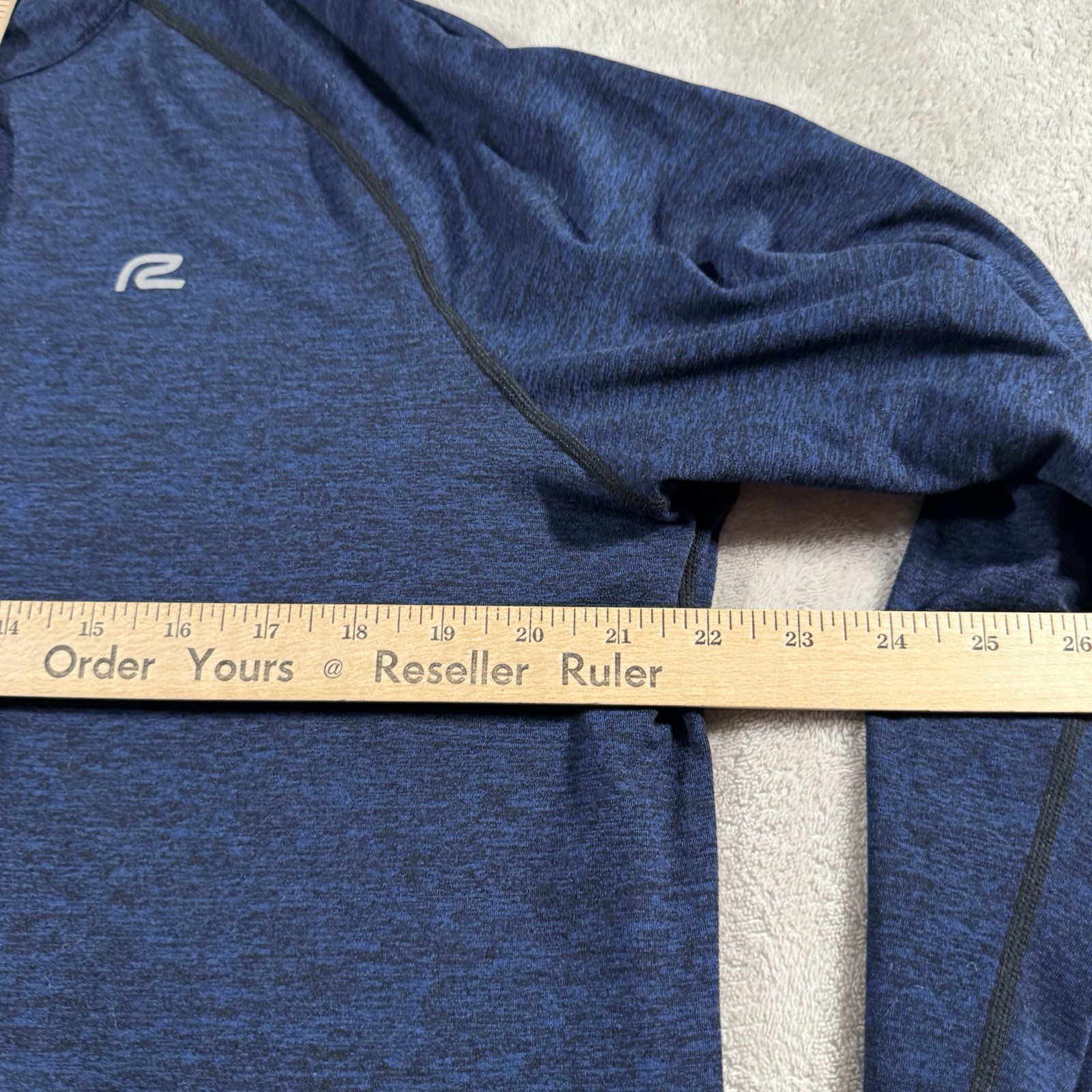 Road Runner Sports Activewear Quarter Zip Pullover Shirt Blue Mens Large L gallery