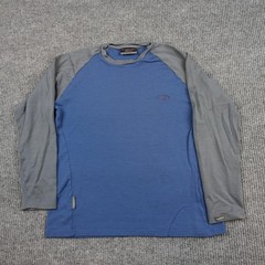 Icebreaker Bodyfit 260 Shirt Mens Large Blue Gray Merino Wool Base Layer