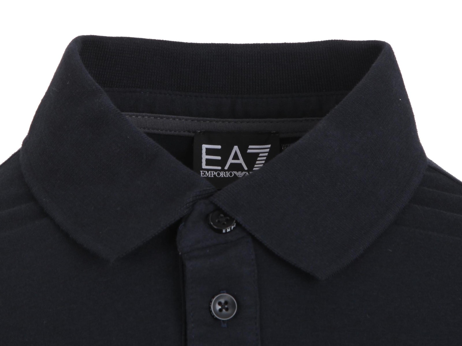 Emporio Armani EA7 Long Sleeve Polo Shirt Sweatshirt Polo Neck Blue Size M gallery