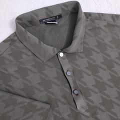RARE~Nike Tiger Woods PLATINUM HOUNDSTOOTH JACQUARD Golf Polo Shirt Top~Men sz L