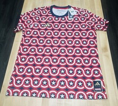Adidas x Marvel Captain America AOP Pre-match MLS Soccer Jersey HT3237 Sz XL