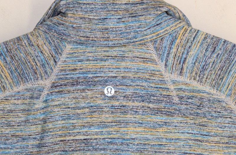 Nice Lululemon Men's sz M generous Slim L Blue Space Dyed Surge Pullover Shirt gallery
