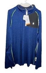 Little Donkey Andy Men’s Blue Quarter Zip Long Sleeve Shirt Quick Dry 3XL NWT