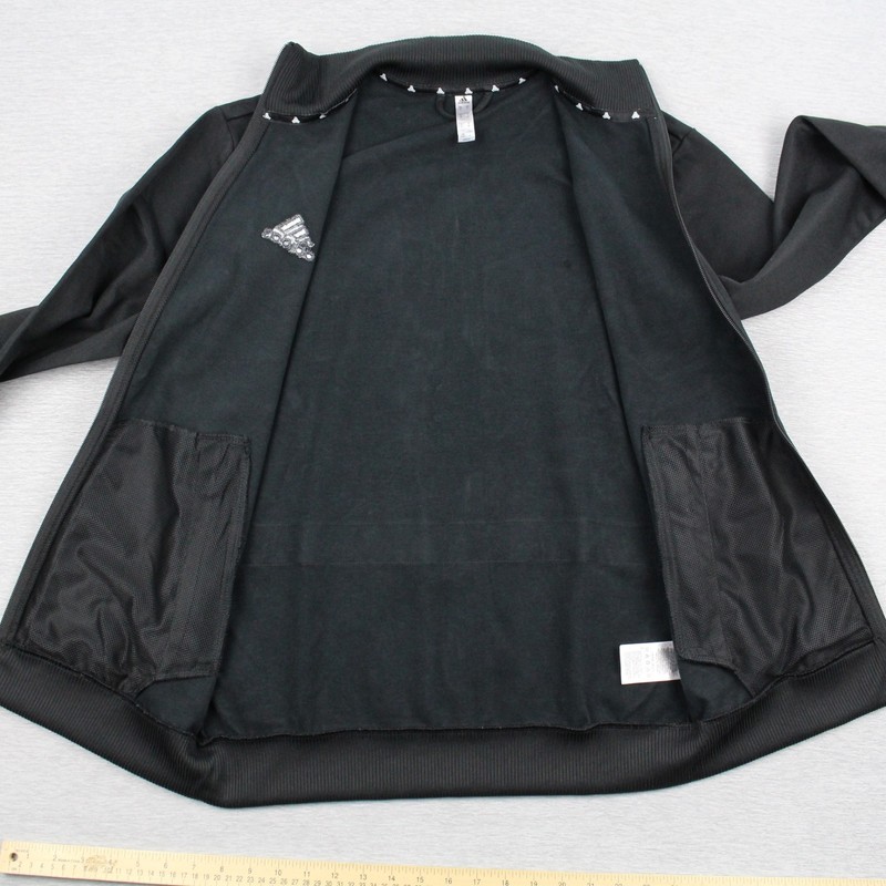 Adidas Tan Heavy Club Full Zip Jacket Mens Size M Black Cotton Polyester gallery
