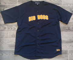 Y2K Big Dogs Mens XL Navy Blue Embroidered Baseball Jersey
