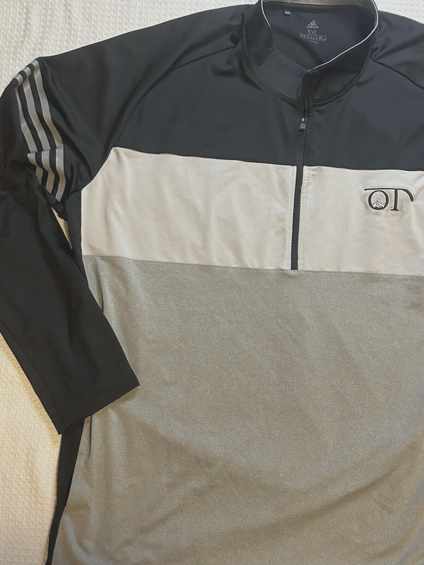 ADIDAS - Men’s Size 3X (56”) - Pullover 1/4 ZIP Black - White - Gray - Pockets gallery