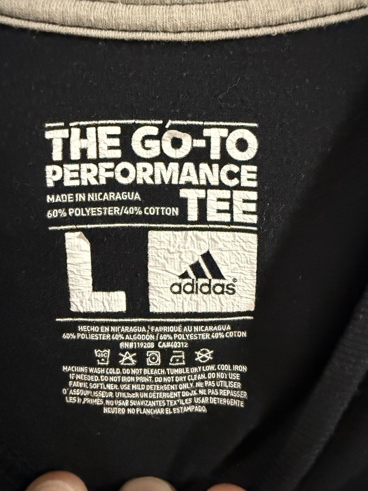 adidas Climalite The Go-To Performance Tee Men’s L Black Short Sleeve Crew Logo gallery