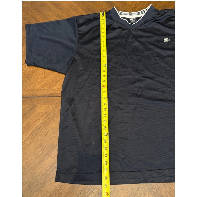 Starter Mens V-Neck Mesh Athletic Jersey Shirt Navy Blue Size 2XL RN70892 gallery