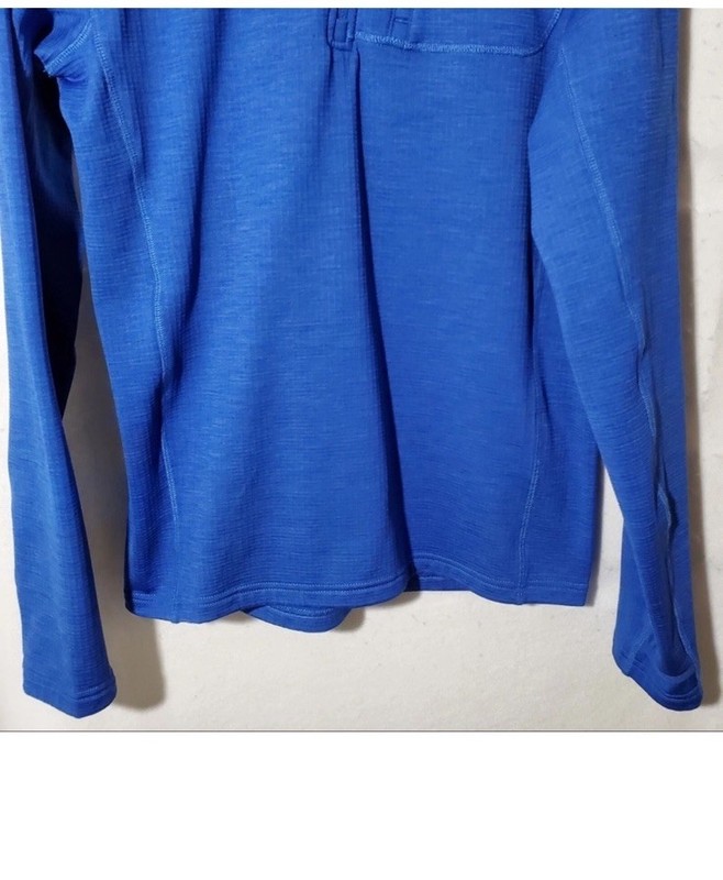 Eddie Bauer Men's XL Blue 1/4 Zip Fleece Pullover Mock Neck w/ Pockets gallery