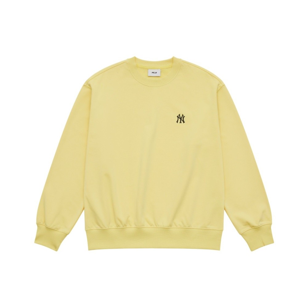 MLB Loose Fit Simple Windproof and Warm Sweatshirt Unisex Light Yellow