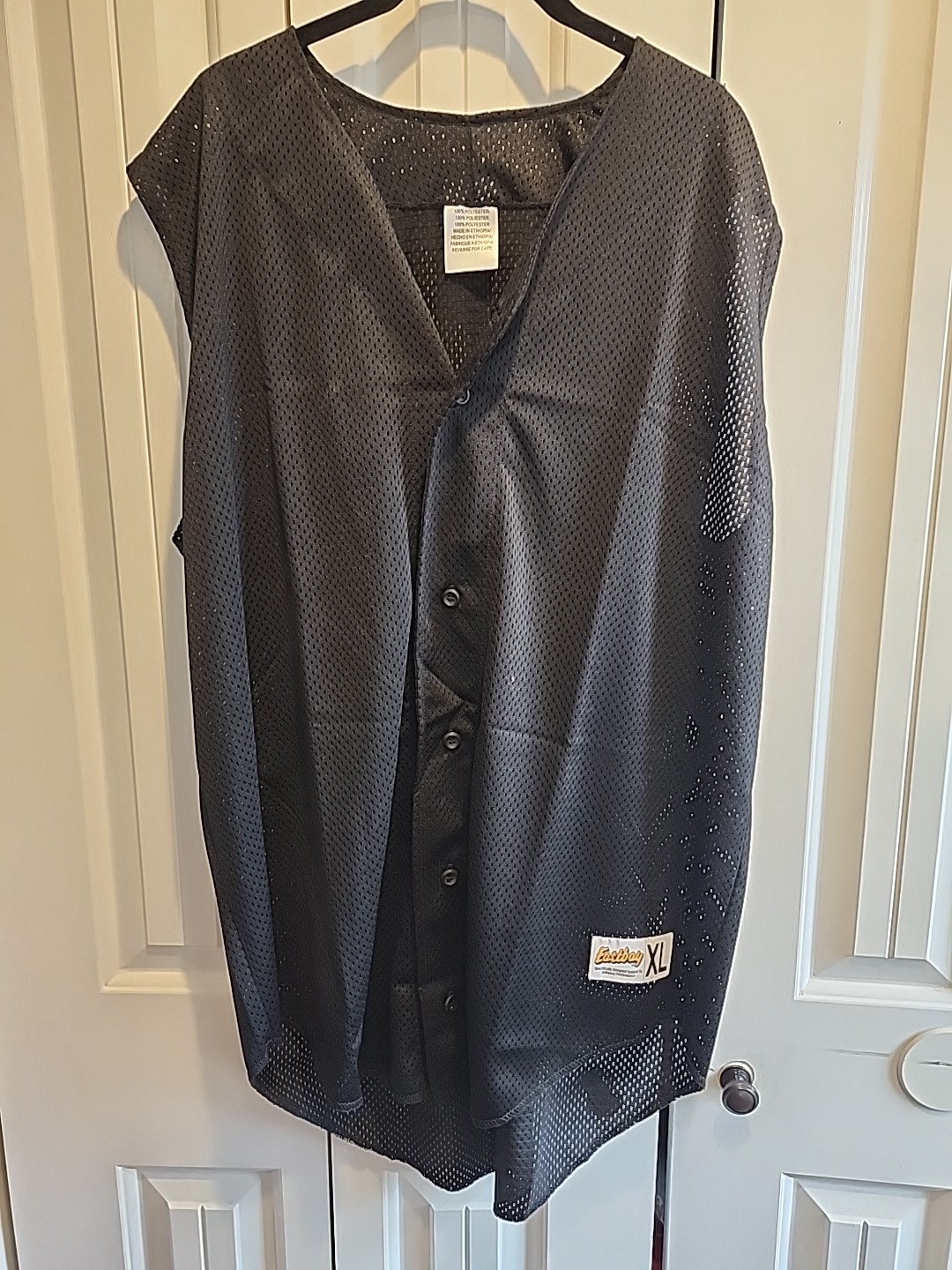 Mens Eastbay Black Mesh Button Up Sleeveless Jersey Size XLarge gallery