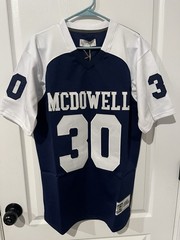 Authentic Classics McDowell #30 Conner Football Jersey Blue White Men’s M NWT
