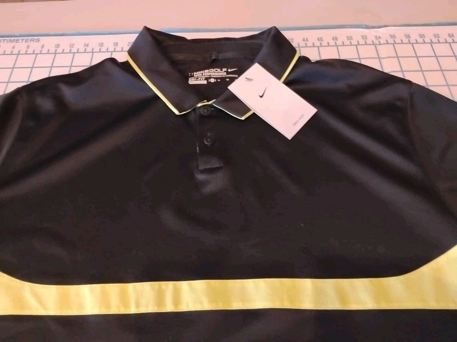 MENS XLARGE BLACK/NEON NIKE GOLF POLO SHIRT - NWT gallery