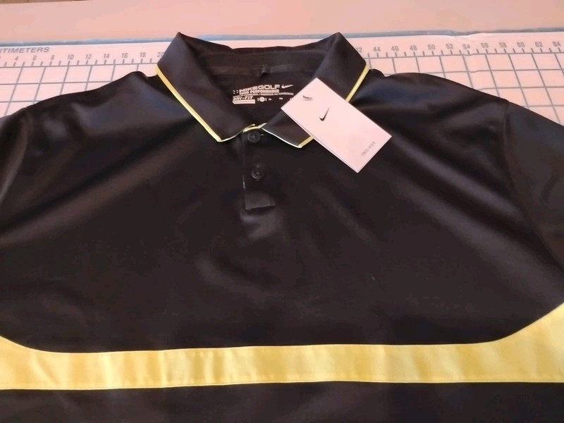 MENS XLARGE BLACK/NEON NIKE GOLF POLO SHIRT - NWT gallery