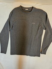 Asics XL Long Sleeve Polyester Gray Performance Tshirt Fits Small